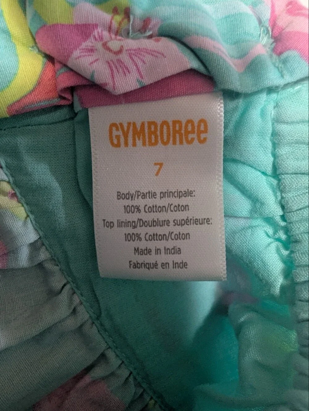 Gymboree Tropical Paradise Size 7 Green Flamingo Halter Dress Polplin Summer